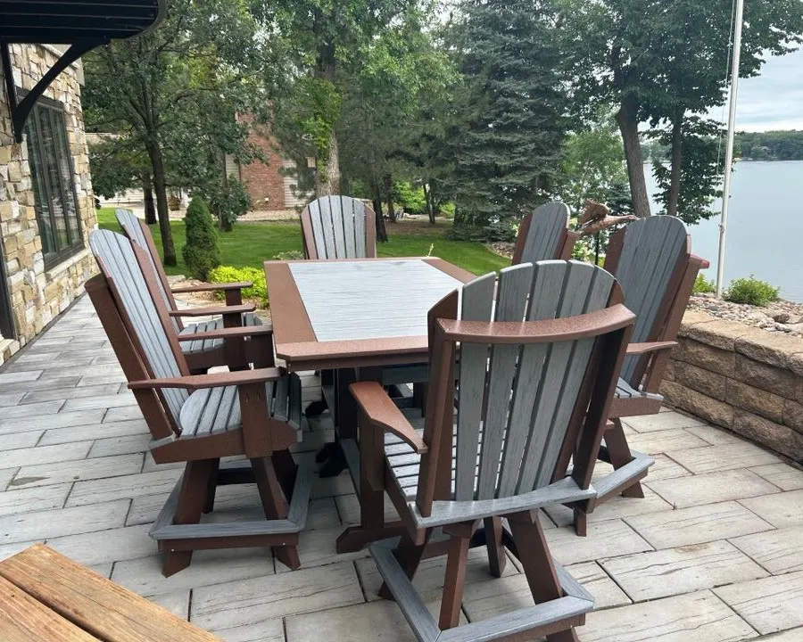 Outdoor dining room collection with 6 counter height chairs and table