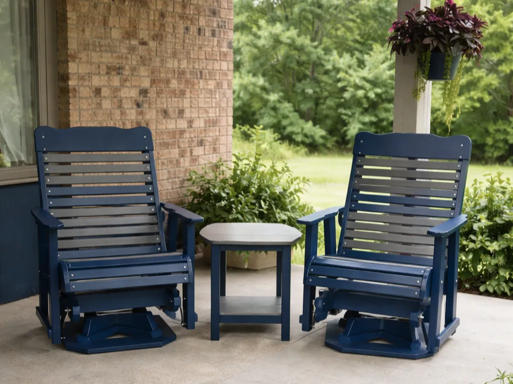 Relaxation bundle with swivel glider chairs and accent table