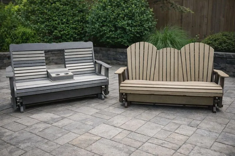 Customizable benches with fan back or ladder back styles