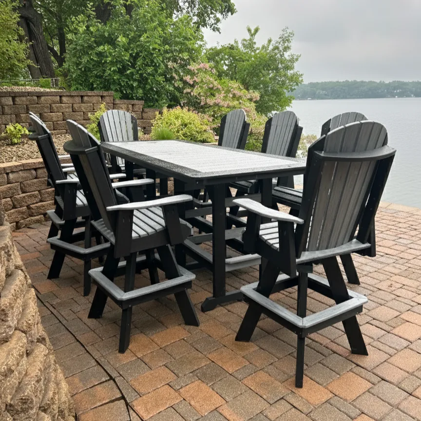 Handcrafted Amish outdoor furniture on a patio